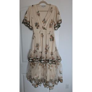 NWOT Baltic Born Cream Floral Layered Dress